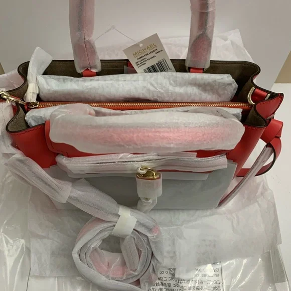 Michael Kors Hamilton Legacy Small Leather  Belted Satchel - Picture 8 of 11